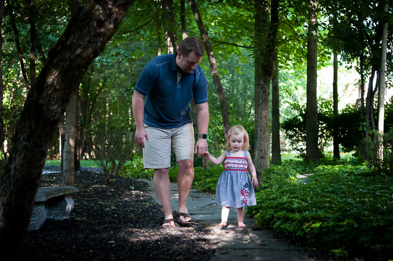 little girl with her Dad in the woods, Northville Family Photographer