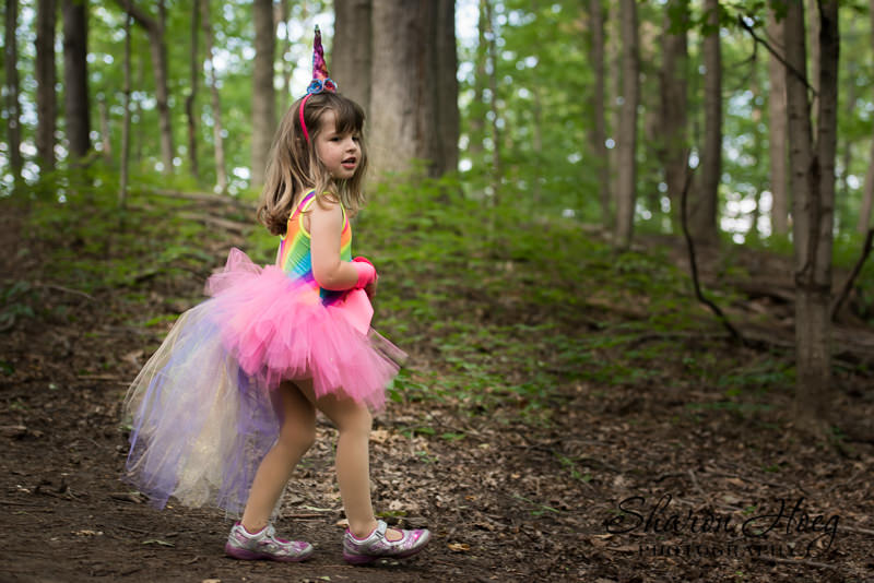 Unicorn girl in the woods, Northville Styled Child Photography