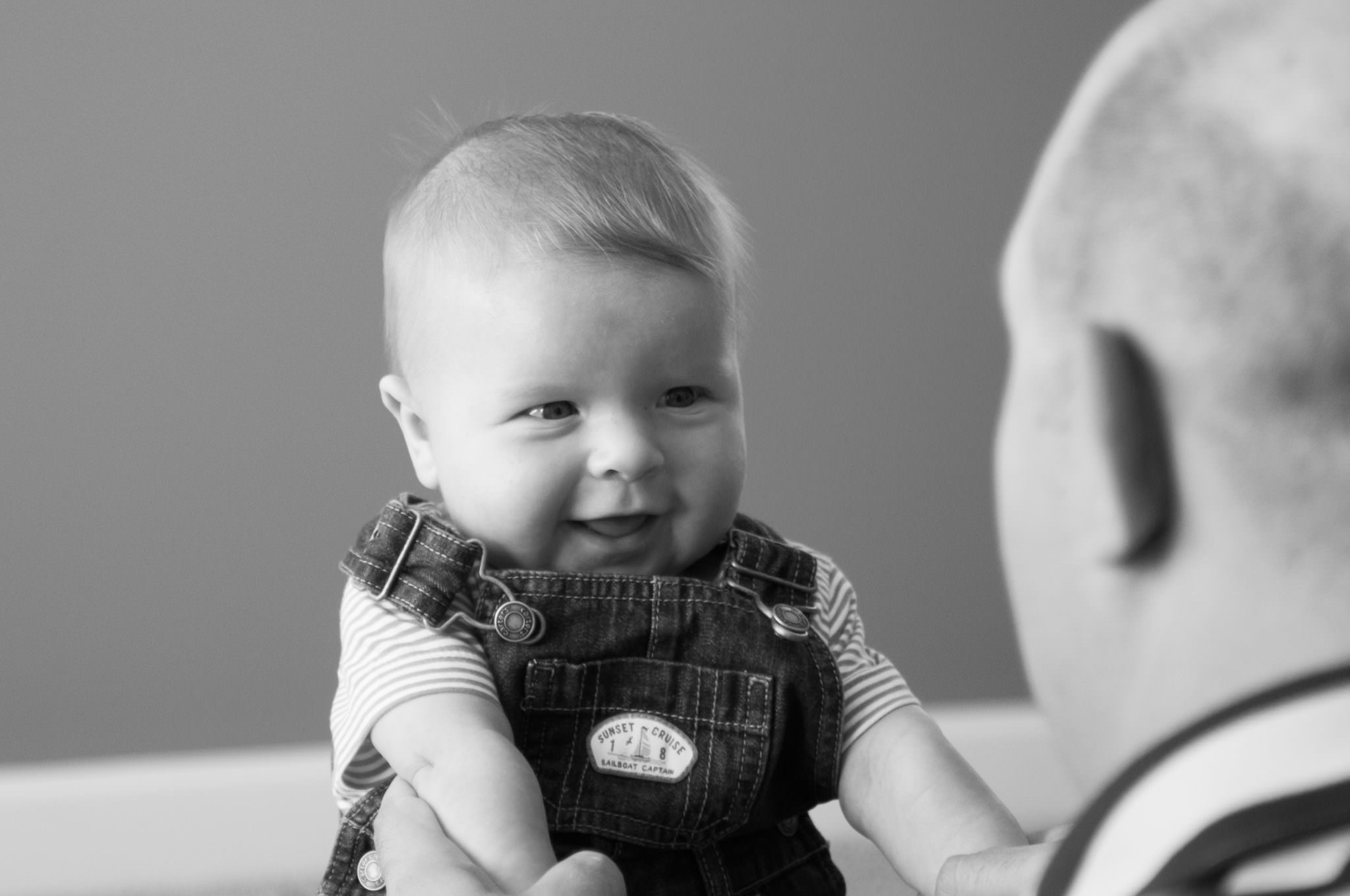 baby boy laughing with Dad, Livonia Child Photographer